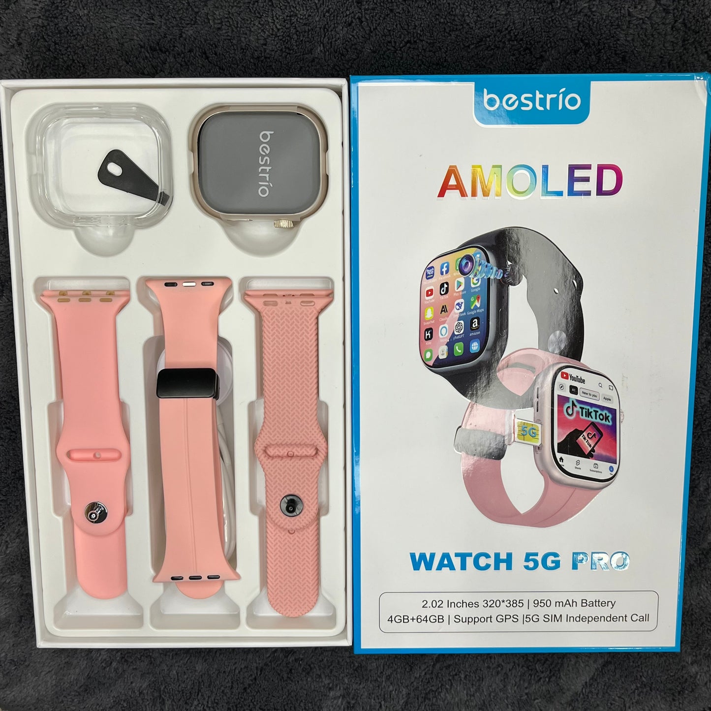 Bestrio BL01 5G Android Smartwatch – 4GB RAM & 64GB Storage | 1.6″ AMOLED Smartwatch