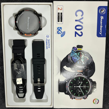 CY02 5G Round Android Smartwatch – 6GB RAM & 64GB Storage | Premium 49 mm Round Wearable