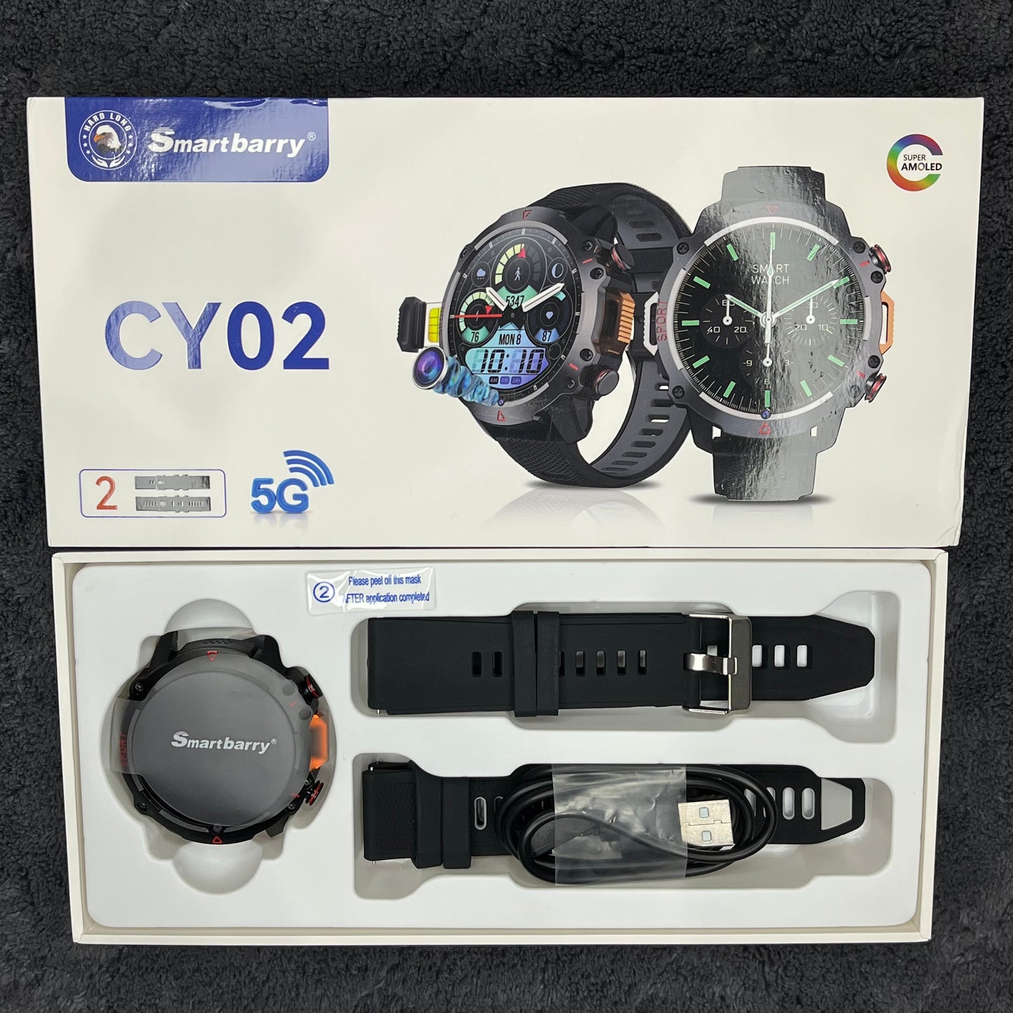 CY02 5G Round Android Smartwatch – 6GB RAM & 64GB Storage | Premium 49 mm Round Wearable