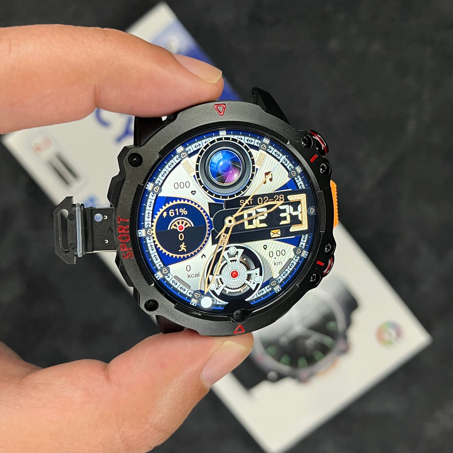 CY02 5G Round Android Smartwatch – 6GB RAM & 64GB Storage | Premium 49 mm Round Wearable