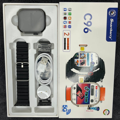 C96 Ultra Android Smartwatch – 6GB RAM & 64GB Storage | 4G/5G SIM Smartwatch