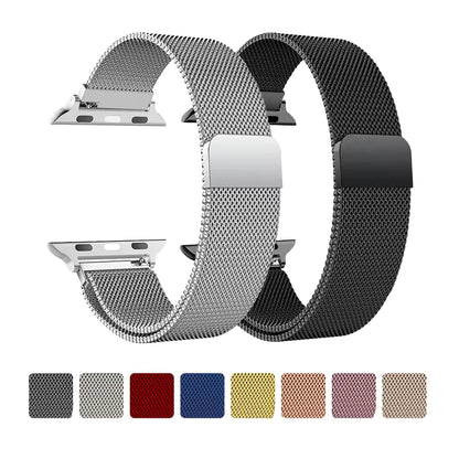Premium Milanese Loop Strap for Apple Watch (Ultra 2 / Ultra / Series 11–3 / SE) – Magnetic Stainless Steel Bracelet (38mm–49mm)