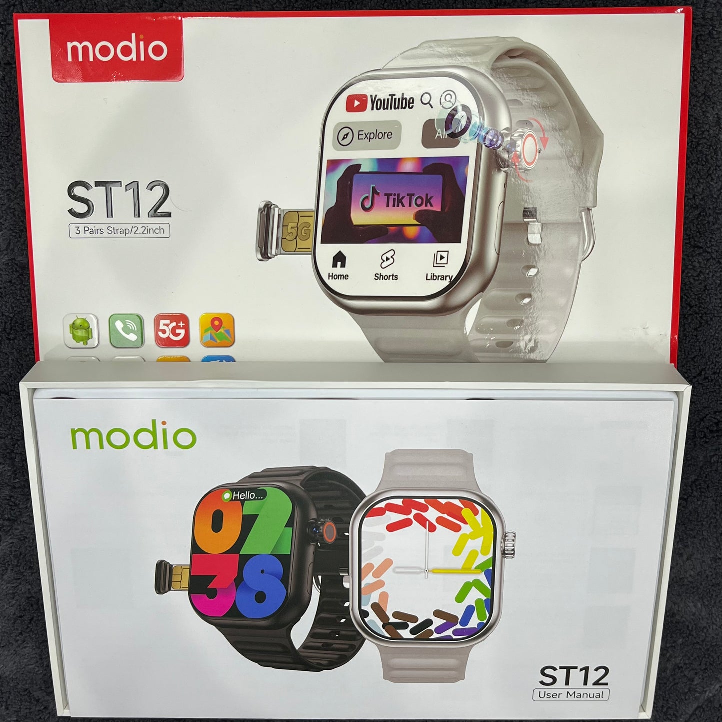 ST12 smartwatch box packaging Android watch Pakistan