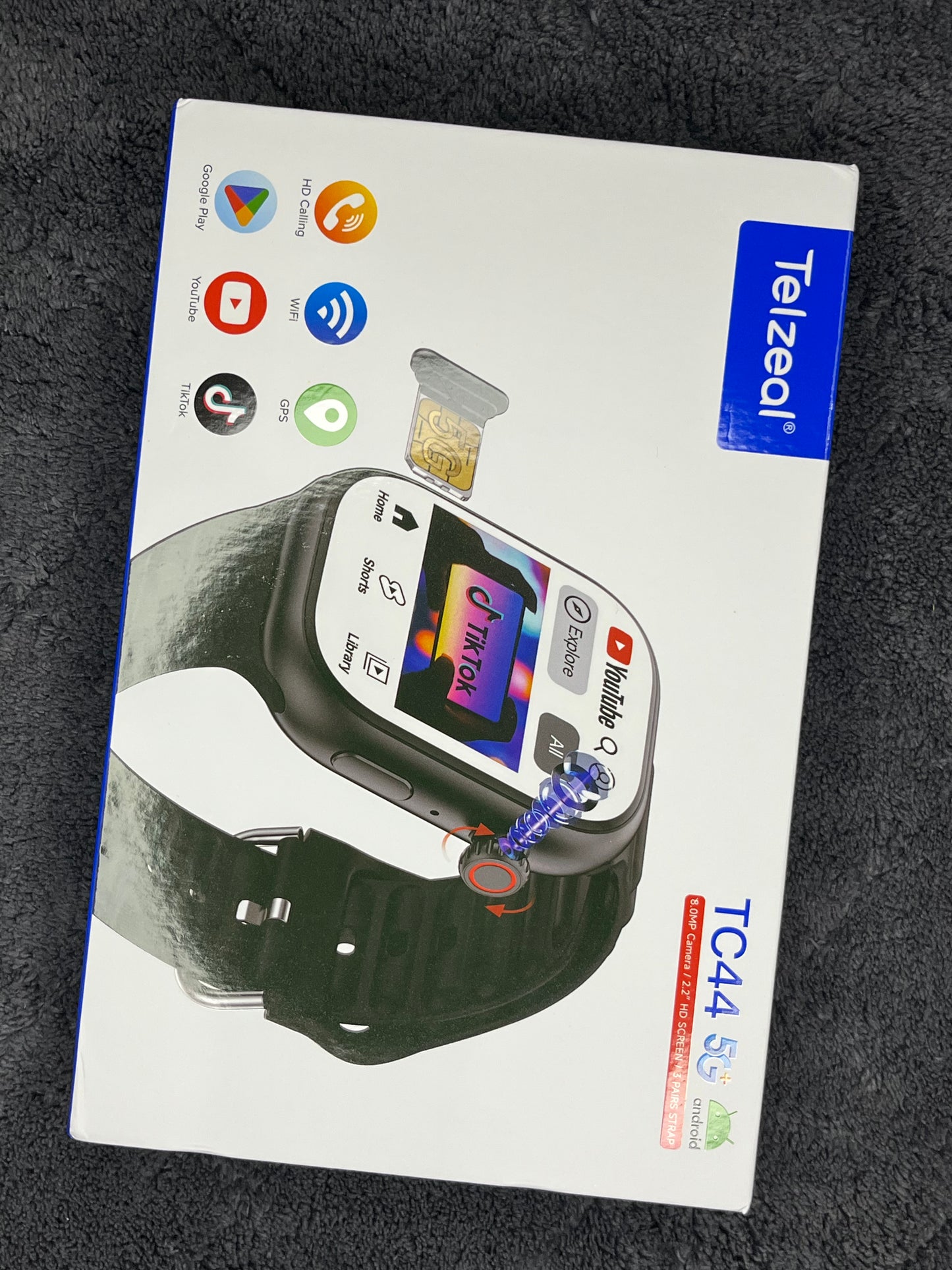 TC44 smartwatch Play Store apps WhatsApp TikTok